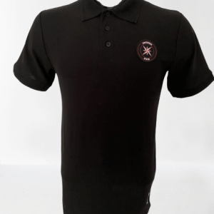 Polo Zwart Amca logo