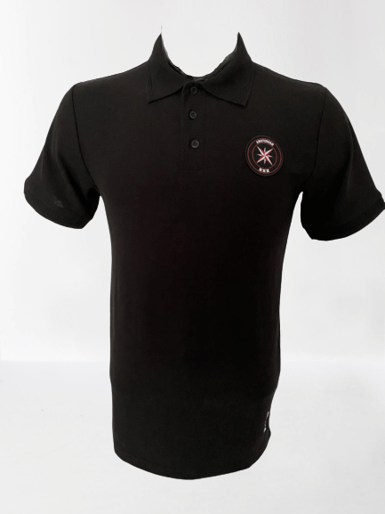 Polo Zwart Amca logo