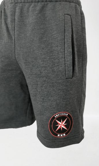 Short jogging Donker Grijs rood logo