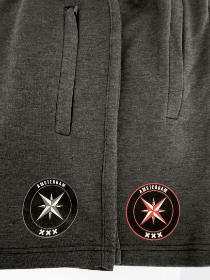 Short jogging Donker Grijs rood logo