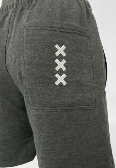 Short jogging Donker Grijs rood logo