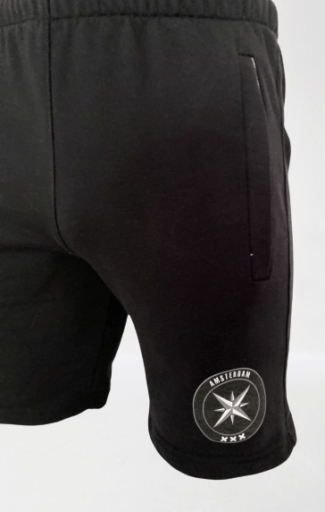 Short jogging zwart met colour on colour logo