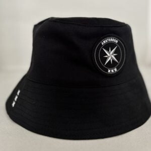 Vissershoedje Amca patch (zwart/wit)