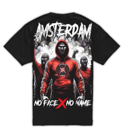 No Face shirt zwart