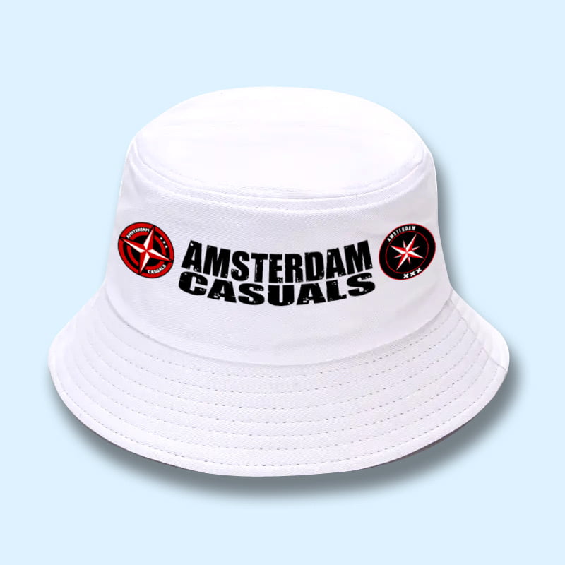 Vissershoedje Banner logo wit